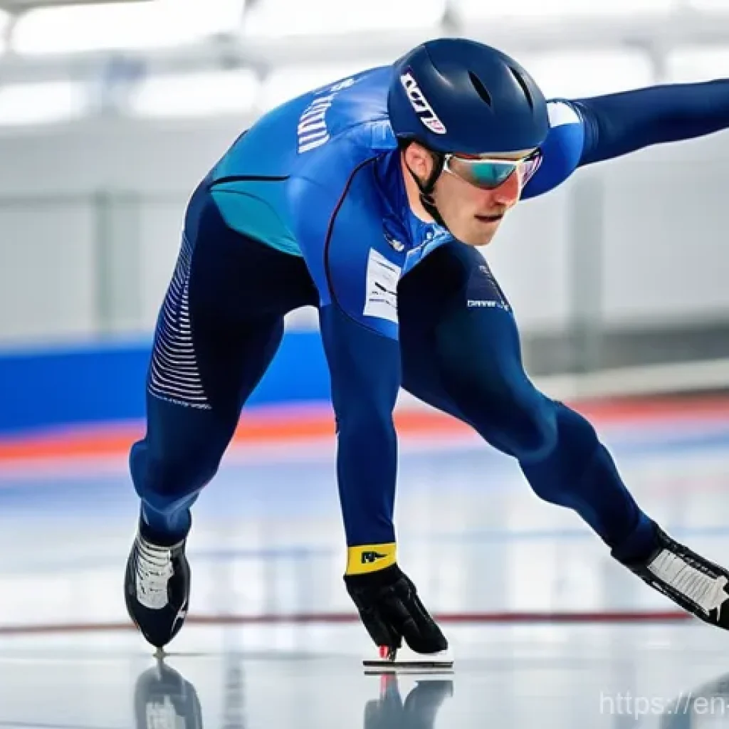 스케이트 스피드 기록 향상법 - **Prompt 1: The Apex of Speed - Dynamic Stride**
    "A dynamic full-body shot of a male speed skate...