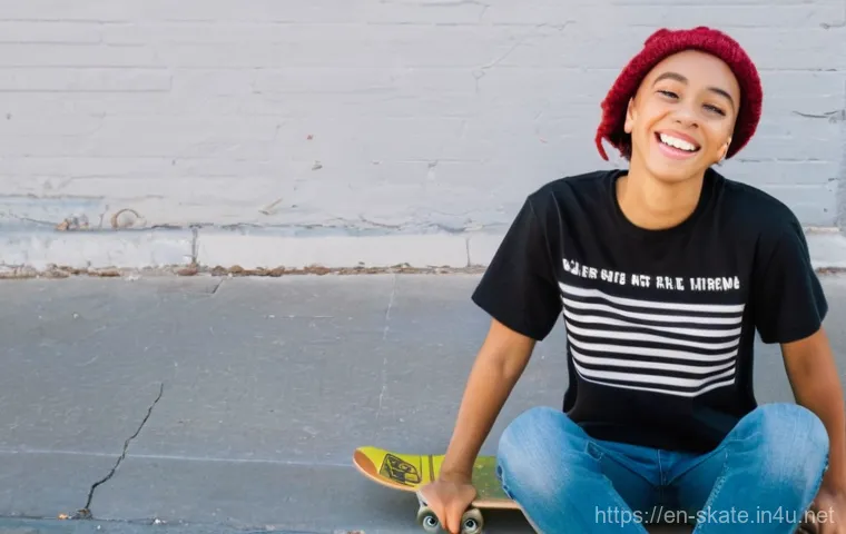 스케이트 명소 방문기 - **Urban Canvas Discovery**
"A vibrant, realistic image capturing a young adult female skater, ap...