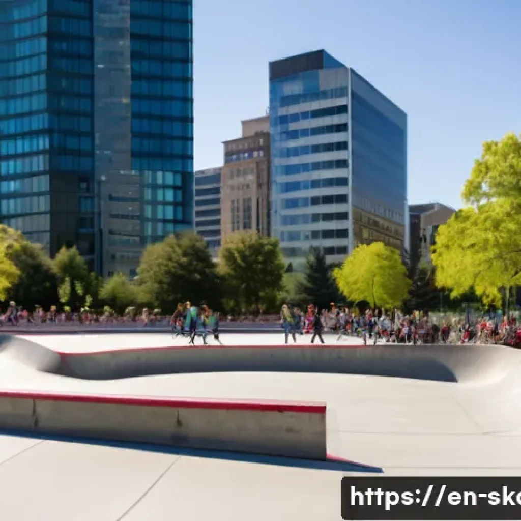 스케이트 공원 시설 정보 - **Prompt 1: The Modern Flow Park – A Symphony of Concrete and Curves**
A vibrant, expansive mode...