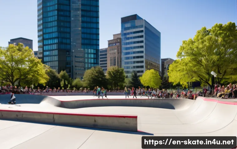 스케이트 공원 시설 정보 - **Prompt 1: The Modern Flow Park – A Symphony of Concrete and Curves**
A vibrant, expansive mode...
