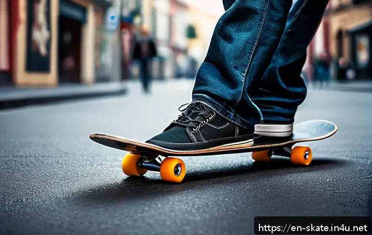 스케이트 시즌별 인기 모델 - A dynamic street skateboarding scene featuring a skateboard with an